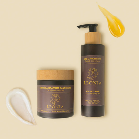 Combo Maschera e Crema Modellante per Capelli Ricci e Mossi LEONIA