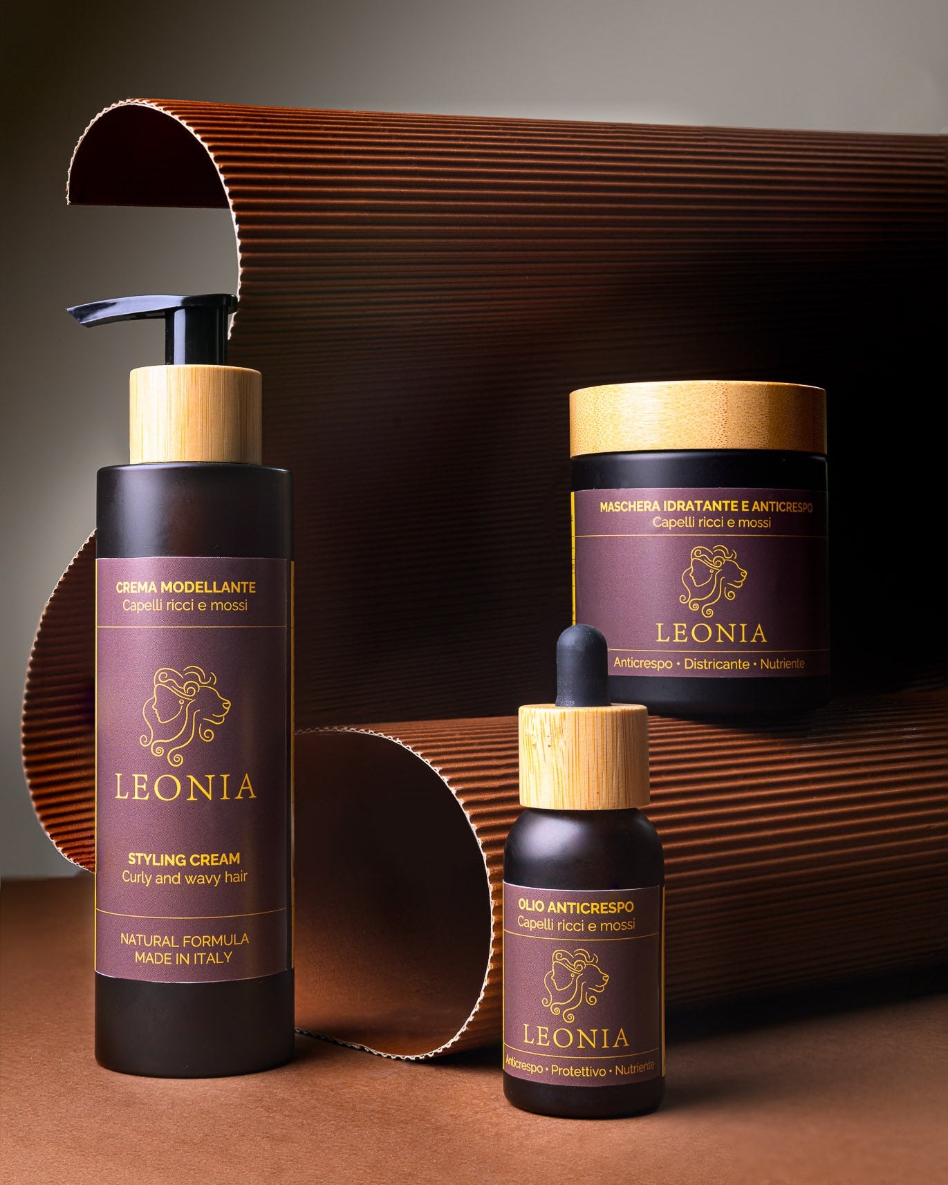 crema styling, olio, maschera per capelli ricci e mossi