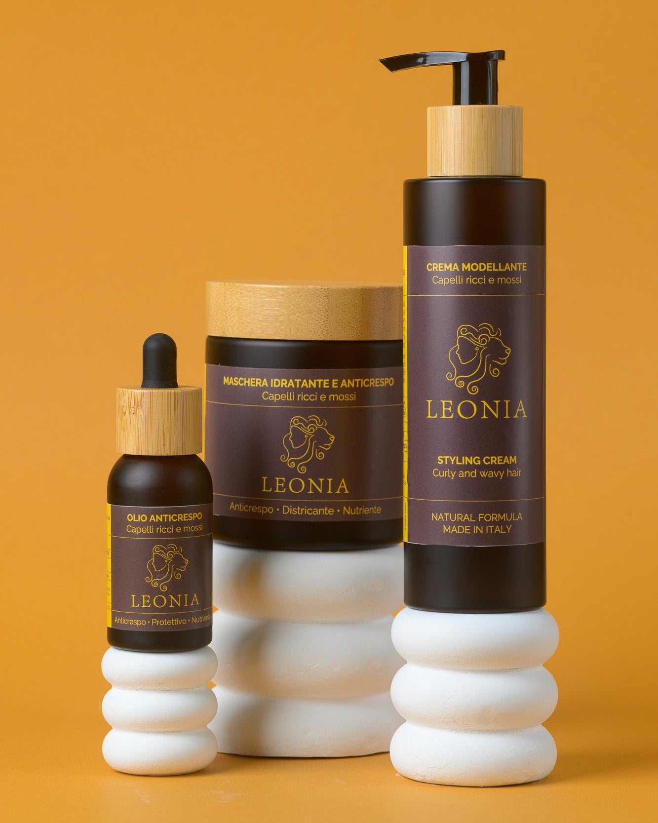 crema styling, olio, maschera per capelli ricci e mossi